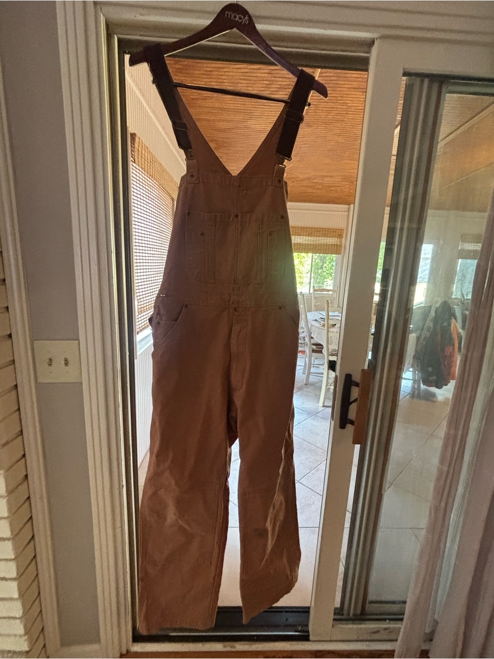 Brazos Force Series Brown Cotton Canvas Work Bib Overalls Unisex Large/32